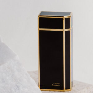 Cartier Must de Cartier Vintage Collectible Black Lacquer Gold-Tone Lighter
