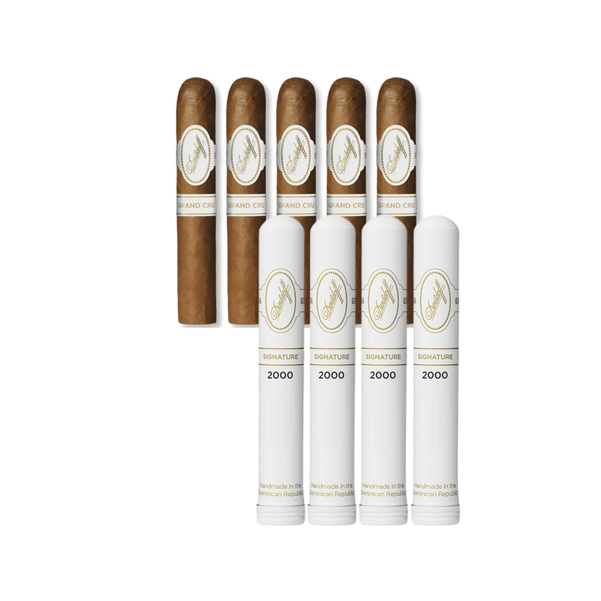 Mix Pack (9): Davidoff Grand Cru No. 5 (5) + Davidoff Signature 2000 Tubos (4)
