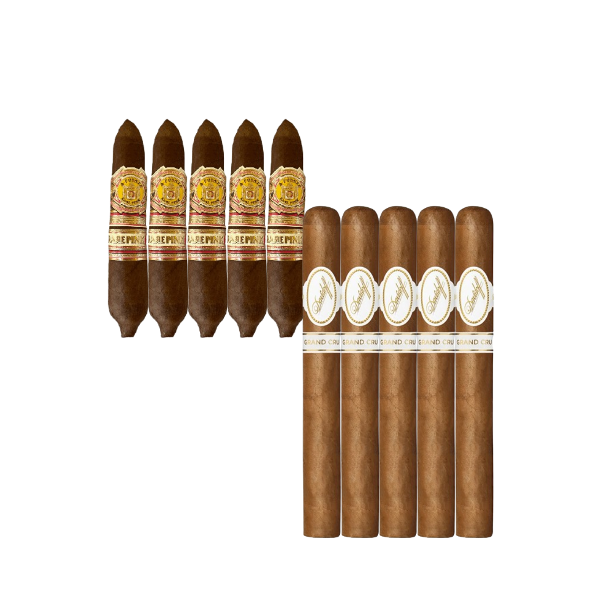 Mix Pack (10): Arturo Fuente Rare Pink Vintage 1960's Series Short Story (5) + Davidoff Grand Cru No. 2 (5)