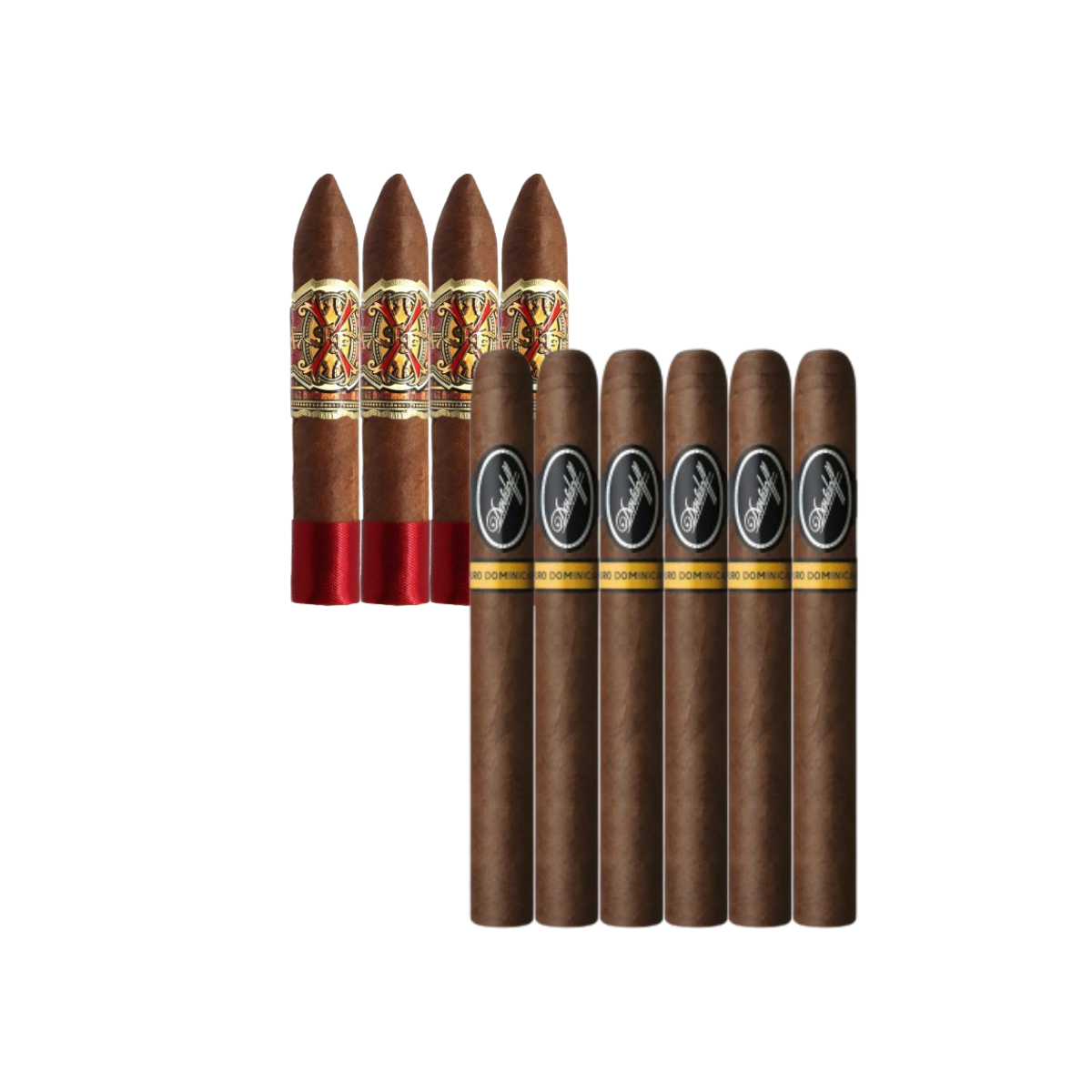 Mix Pack (10): Opus X Belicoso XXX (4) + Davidoff Puro Dominicano Corona Larga (6)
